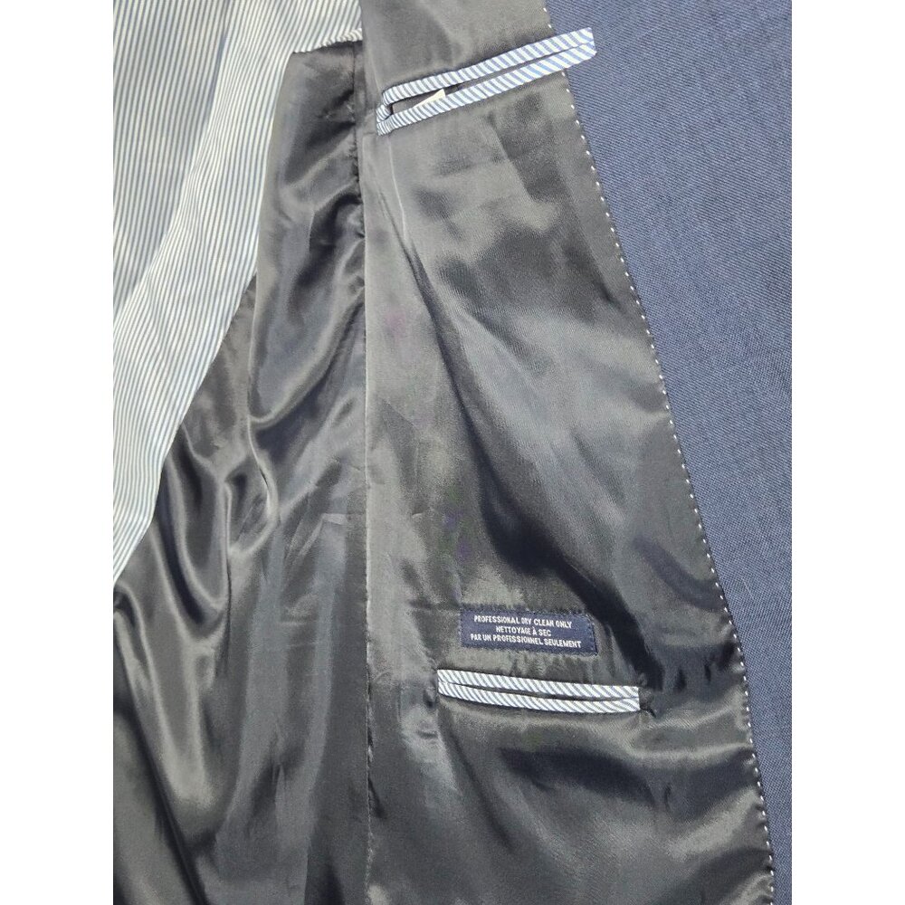 Tommy Hilfiger Mens Blue 100% Worsted Wool Sports Coat Jacket Size 46R Formal - Picture 13 of 14